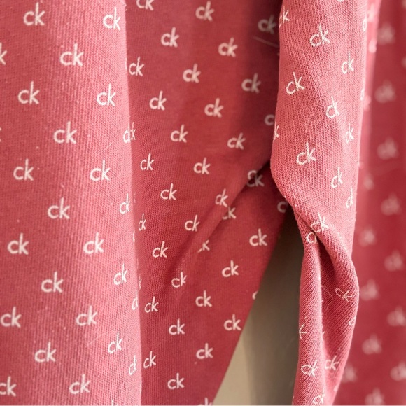 Calvin Klein Pink CK Pattern Cotton Cuffed Joggers - Picture 14 of 16